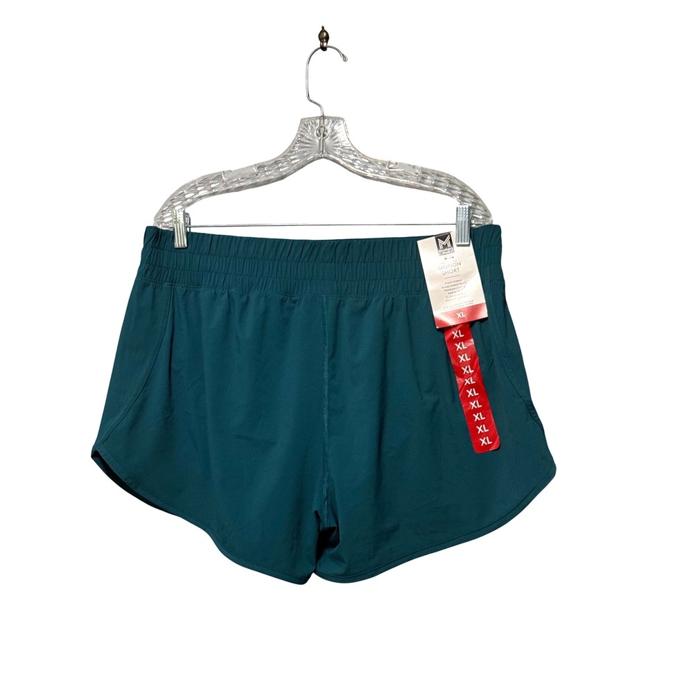 Members Mark Womens Motion Short XL Teal Green 4 Inch Inseam NWT